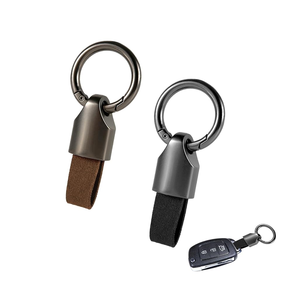 Amazon.com: PEUTIER 2pcs Car Key Chain Clip, Leather Key Fob